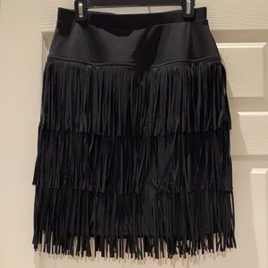 Chico’s Black Fringe Skirt (Size 0)